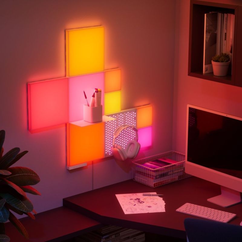 Комплект панелей Nanoleaf Blocks Small Squares Add-On Kit с поддержкой HomeKit и Matter, 4 шт. (N8100E00-4SS)