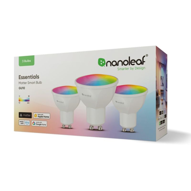Розумна лампа Nanoleaf Essentials Smart GU10, 5 Вт, Apple HomeKit, Matter, 3 шт. (NF080B02-3GU10)