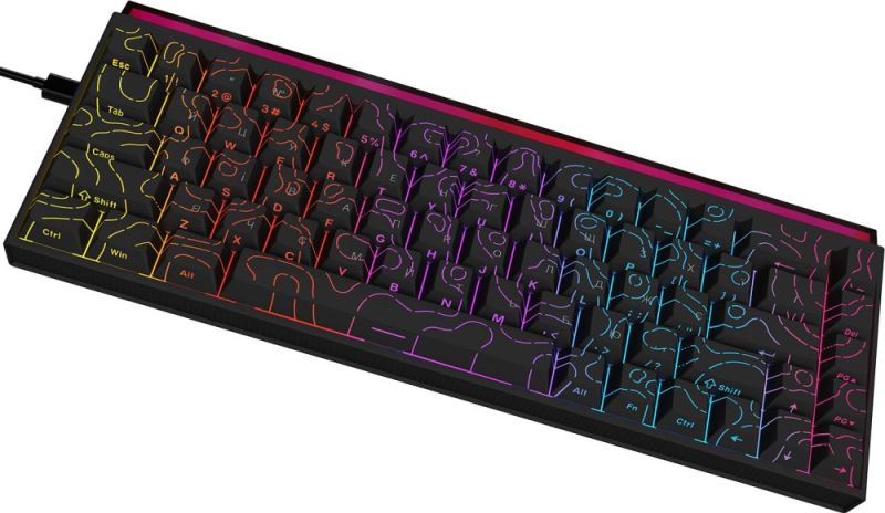Клавіатура Ajazz NK68 Red Switch Black USB-C (NK68-R-S-B)