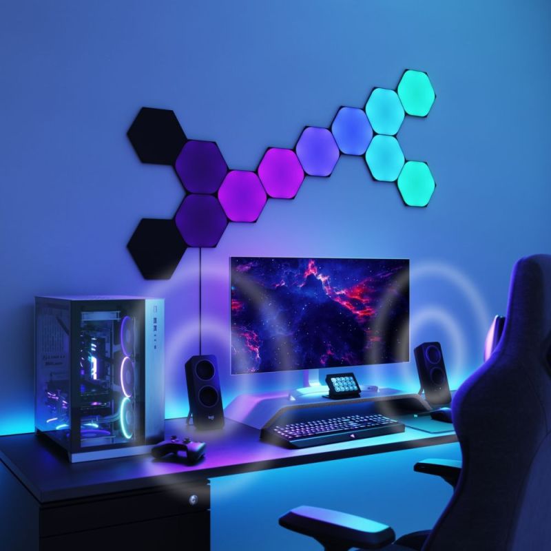 Дополнительные панели Nanoleaf Shapes Ultra Black Hexagons Expansion Pack, Apple HomeKit, 3 шт. (NL42-0101HX-3PK)