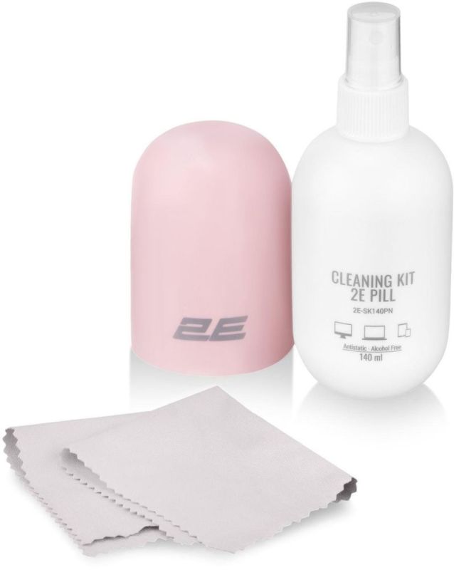 Набір для чищення 2E Pill LED/LCD + серветка 20х20 см White/Pink (2E-SK140PN)