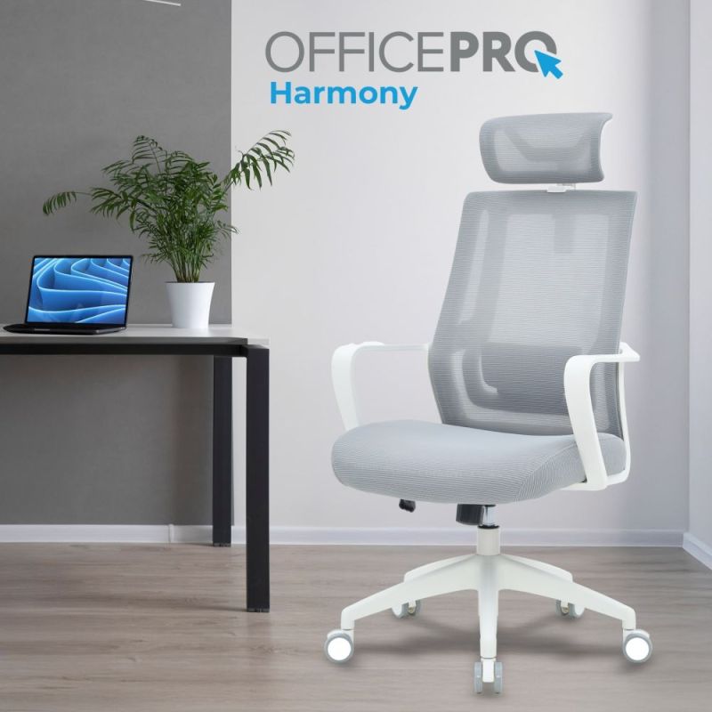 Крісло офісне OfficePro Harmony White/Light Gray (OC310-W-LG-LG)