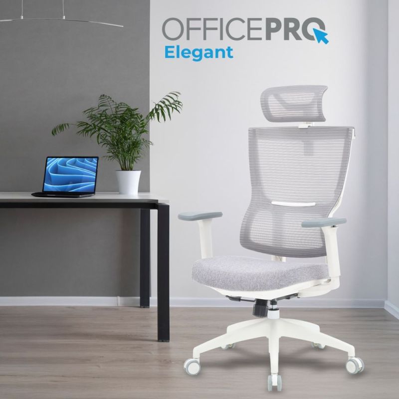 Кресло офисное OfficePro Elegant White/Light Gray (OC600-W-LG-LG)