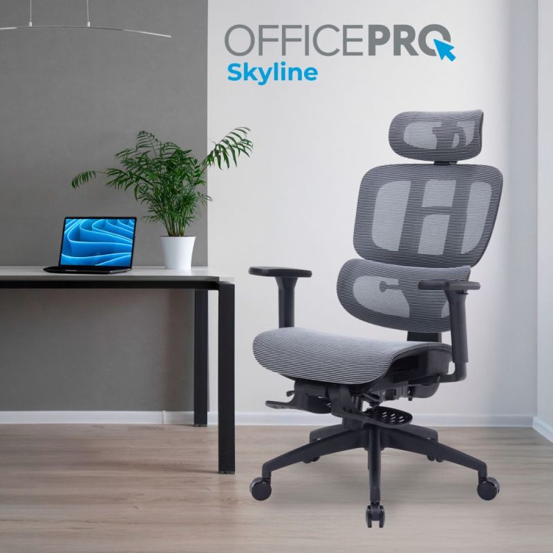 Крісло офісне Officepro Skyline Footrest Black/Dark Gray (OC750-B-DG-DG)