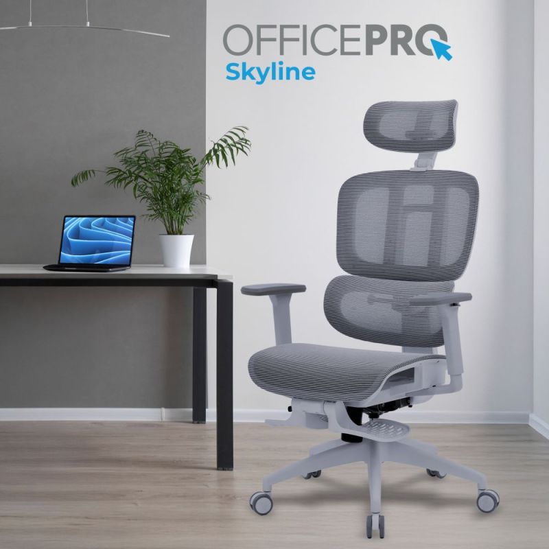 Кресло офисное Officepro Skyline Footrest Gray/Dark Gray (OC750-G-DG-DG)