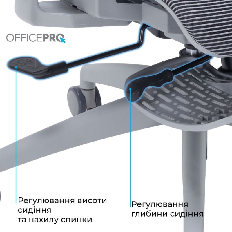 Кресло офисное Officepro Skyline Footrest Gray/Dark Gray (OC750-G-DG-DG)