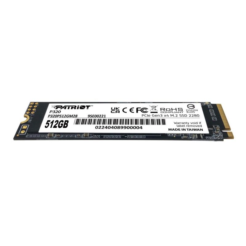 Накопитель SSD  512GB Patriot P320 M.2 2280 PCIe 3.0 x4 NVMe 3D NAND (P320P512GM28)