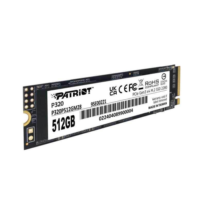 Накопитель SSD  512GB Patriot P320 M.2 2280 PCIe 3.0 x4 NVMe 3D NAND (P320P512GM28)