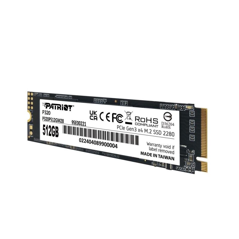 Накопитель SSD  512GB Patriot P320 M.2 2280 PCIe 3.0 x4 NVMe 3D NAND (P320P512GM28)