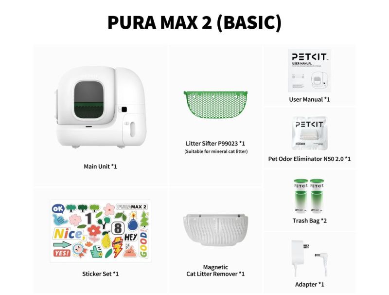 Смарт-лоток Petkit Pura Max 2 Self-Cleaning Cat Litter Box (Basic) P9902 (9902 BASIC)