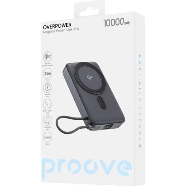 Универсальная мобильная батарея Proove OverPower 35W 10000mAh Qi2 Gray (PBOP35012105)