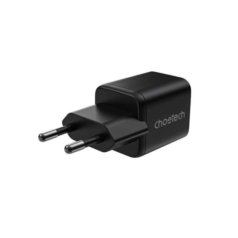 Мережевий зарядний пристрій Choetech (USB-C+USB-A) Black (PD5012-EU-BK)