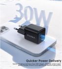 Мережевий зарядний пристрій Choetech (USB-C+USB-A) Black (PD5012-EU-BK)