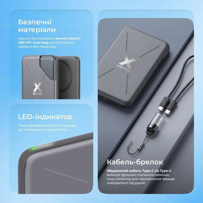 Універсальна мобільна батарея Proove X-Core 20W 5000mAh Purple (PNXC20010009)