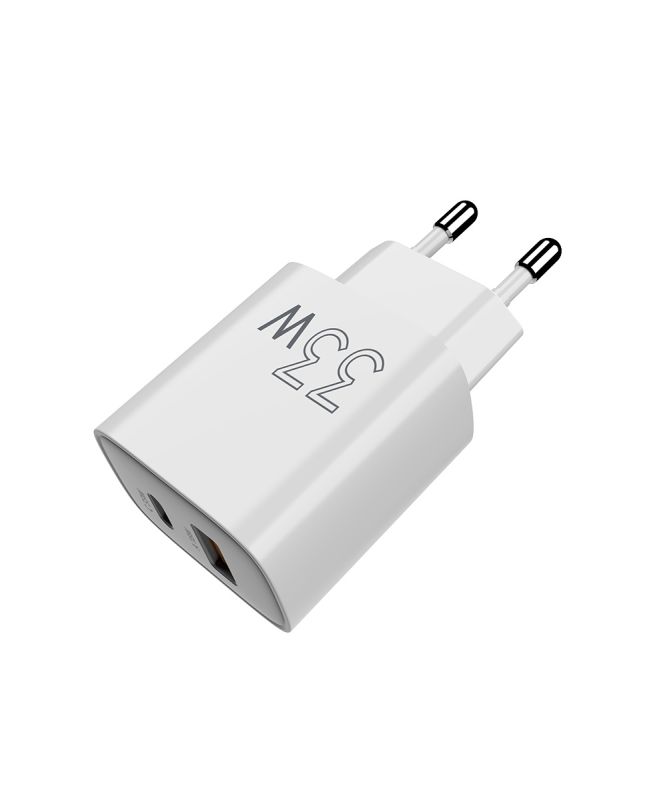 Мережевий зарядний пристрій Sigma mobile X-power 33W GaN, PD, QC (1xUSB-C + 1xUSB-A) White (PS33-01)