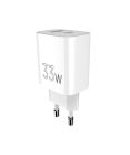 Сетевое зарядное устройство Sigma mobile X-power 33W GaN, PD, QC (1xUSB-C + 1xUSB-A) White (PS33-01)