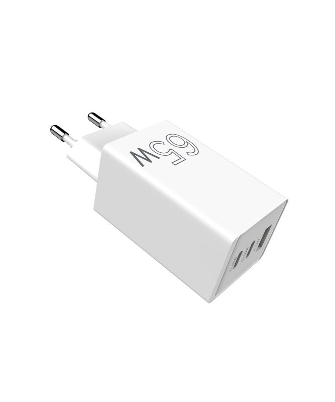 Мережевий зарядний пристрій Sigma mobile X-power 65W GaN, PD, QC (2xUSB-C + 1xUSB-A) White (PS65-01)