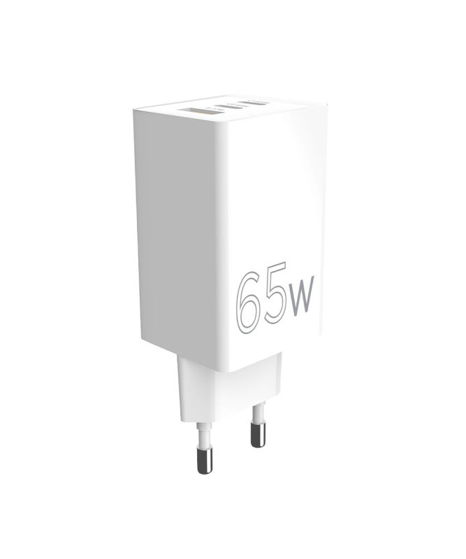 Мережевий зарядний пристрій Sigma mobile X-power 65W GaN, PD, QC (2xUSB-C + 1xUSB-A) White (PS65-01)
