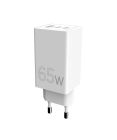Мережевий зарядний пристрій Sigma mobile X-power 65W GaN, PD, QC (2xUSB-C + 1xUSB-A) White (PS65-01)