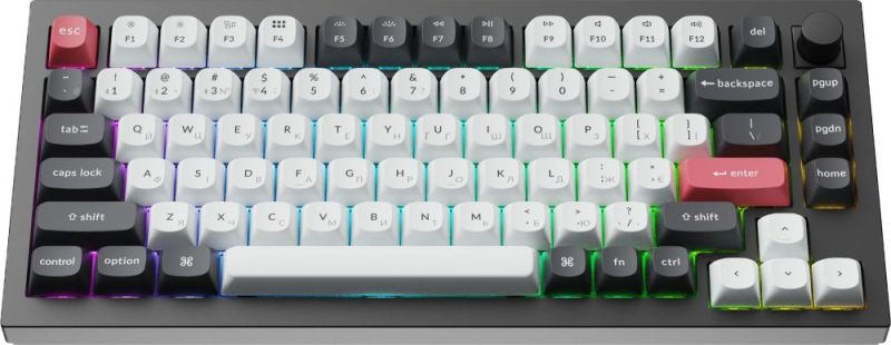 Клавиатура беспроводная Keychron Q1 HE Magnetic Switch Black RGB (Q1H-M1-UA)