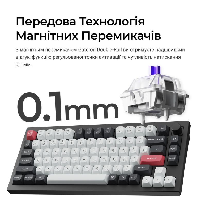 Клавиатура беспроводная Keychron Q1 HE Magnetic Switch Black RGB (Q1H-M1-UA)