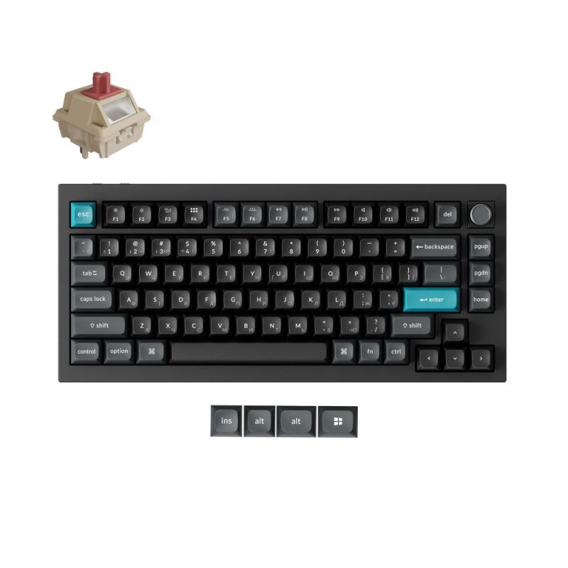 Клавіатура бездротова Keychron Q1 Ultra Keychron Red Switch Black RGB (Q1U-M1-UA)