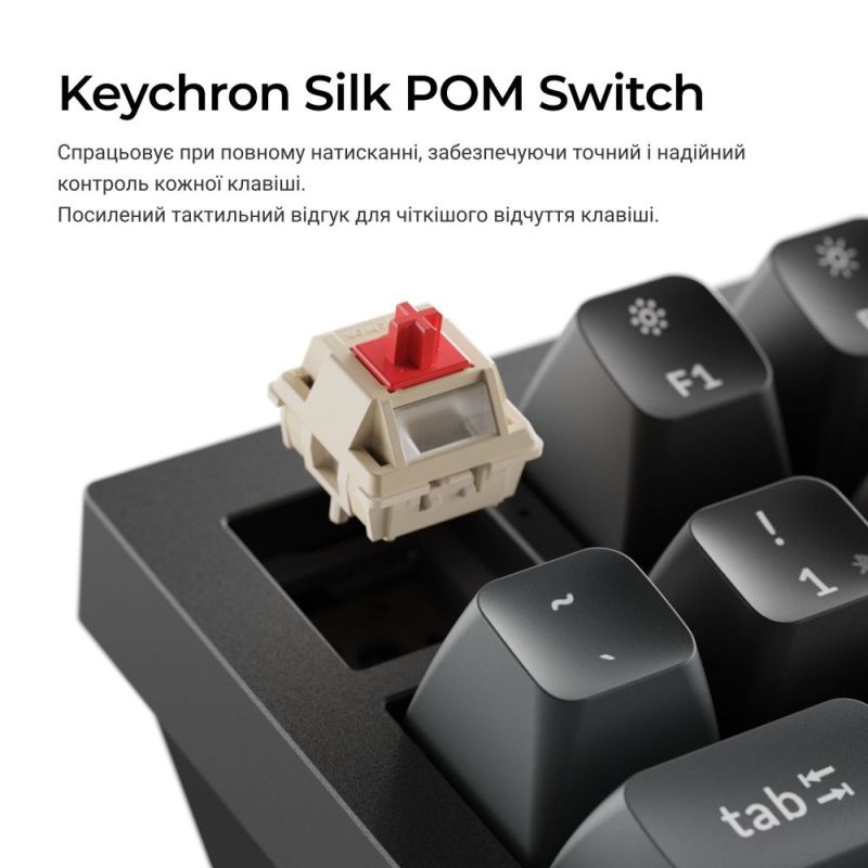 Клавіатура бездротова Keychron Q1 Ultra Keychron Red Switch Black RGB (Q1U-M1-UA)