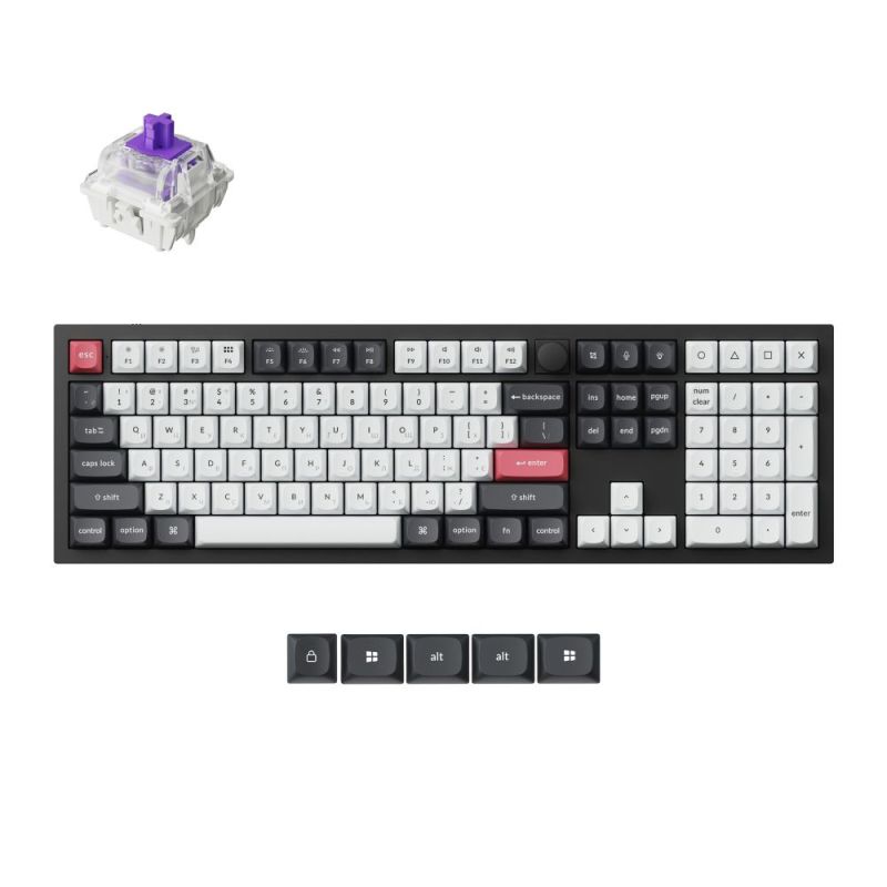 Клавиатура беспроводная Keychron Q6 HE Magnetic Switch Black RGB (Q6H-M1-UA)