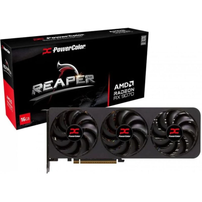 Видеокарта AMD Radeon RX 9070 16GB GDDR6 Reaper PowerColor (RX9070 16G-A) (RX 9070 16G-A)