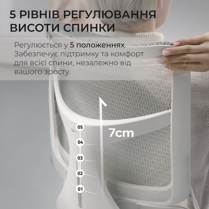 Крісло офісне Sihoo Doro S100 Mesh White (S100-M302)