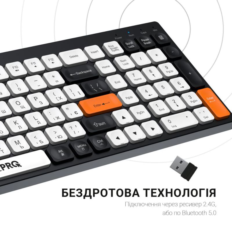Клавіатура бездротова OfficePro Bluetooth Black/White (SK985BO)