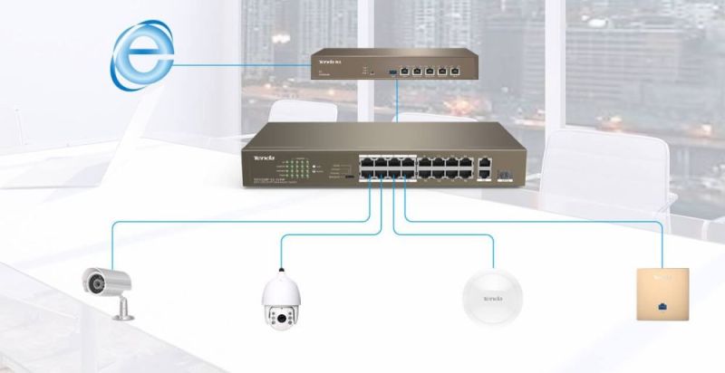 Комутатор Tenda (TEF1118P-16-150W)