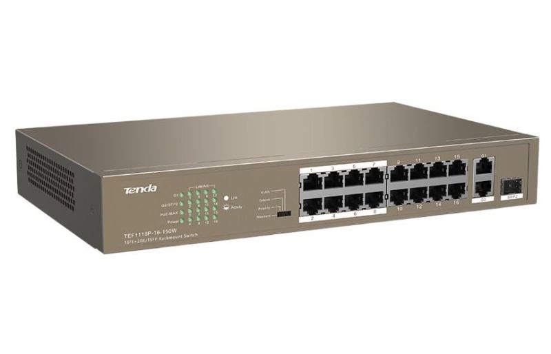Комутатор Tenda (TEF1118P-16-150W)