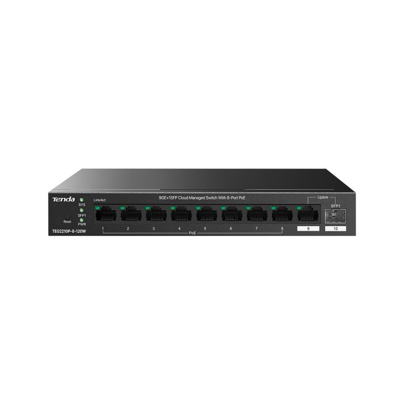 Комутатор Tenda (TEG2210P-8-120W)