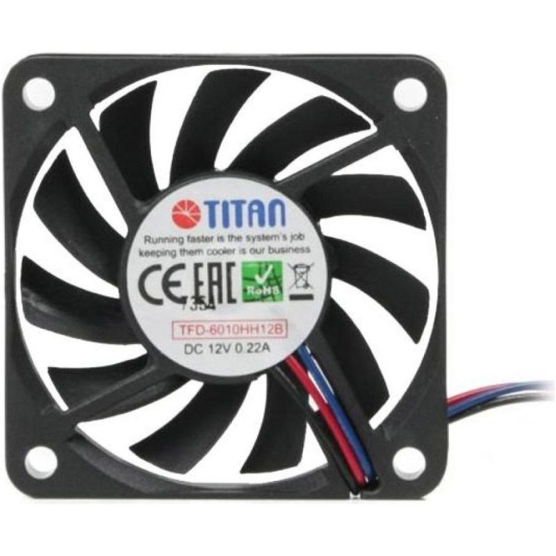 Вентилятор Titan, 60x60x10мм, 3-pin, чорний (TFD-6010HH12B)