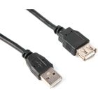 Кабель Maxxter USB - USB V 2.0 (M/F), 1.8 м, чорний  (U-AMAF-6)
