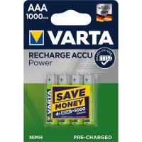 Акумулятор Varta Recharge Accu AAA/HR03 Ni-MH 1000 mAh BL 4шт (Varta 5703)