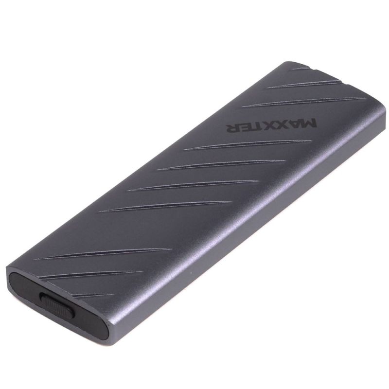 Зовнішня кишеня Maxxter M.2 NVMe PCIe, USB 3.2 Type-C, Metal, Black (EHDE-2280S-01)