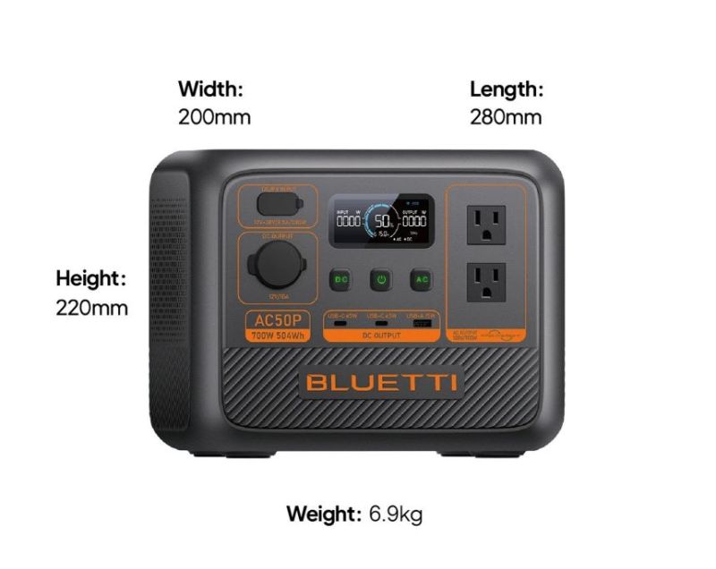 Зарядная станция Bluetti, 504Wh, 700W, LiFePO4 (AC50P)