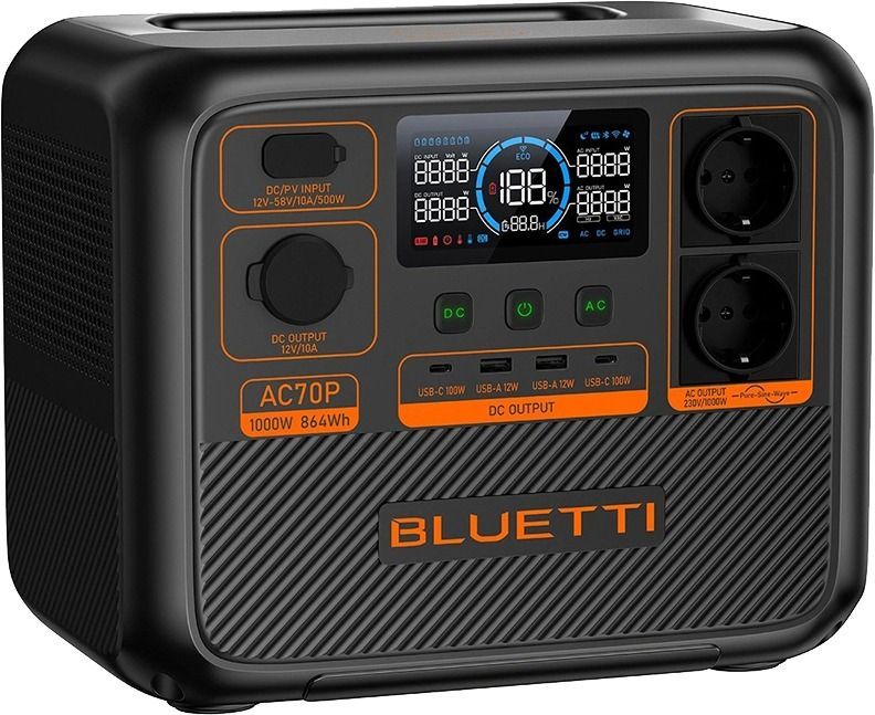 Зарядная станция Bluetti, 864Wh, 1000W, LiFePO4 (AC70P)
