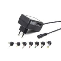 Мережевий зарядний пристрій EnerGenie (1USBx1A) Black + універсальний кабель (EG-MC-008)