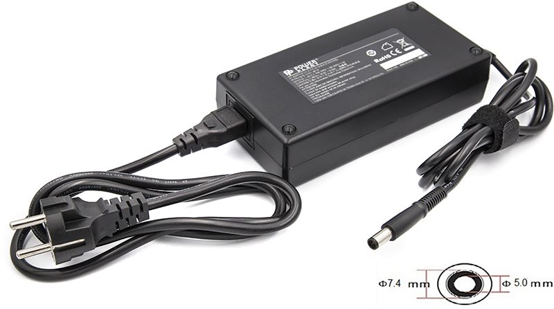 Блок живлення для ноутбуків PowerPlant DELL 220V, 19.5V 180W 9.23A (7.4*5.0) (DL180G7450)