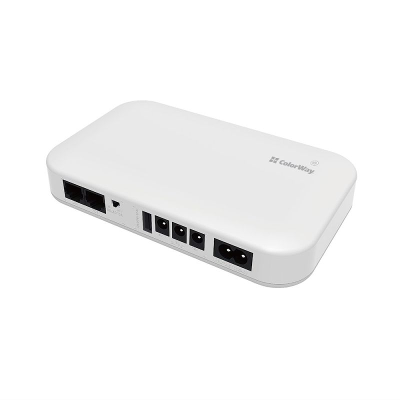 Джерело безперебійного живлення для роутерів/комутаторів ColorWay 10000mAh 21W DC 5V/9V/12V/24V (CW-PB100LI3WT)