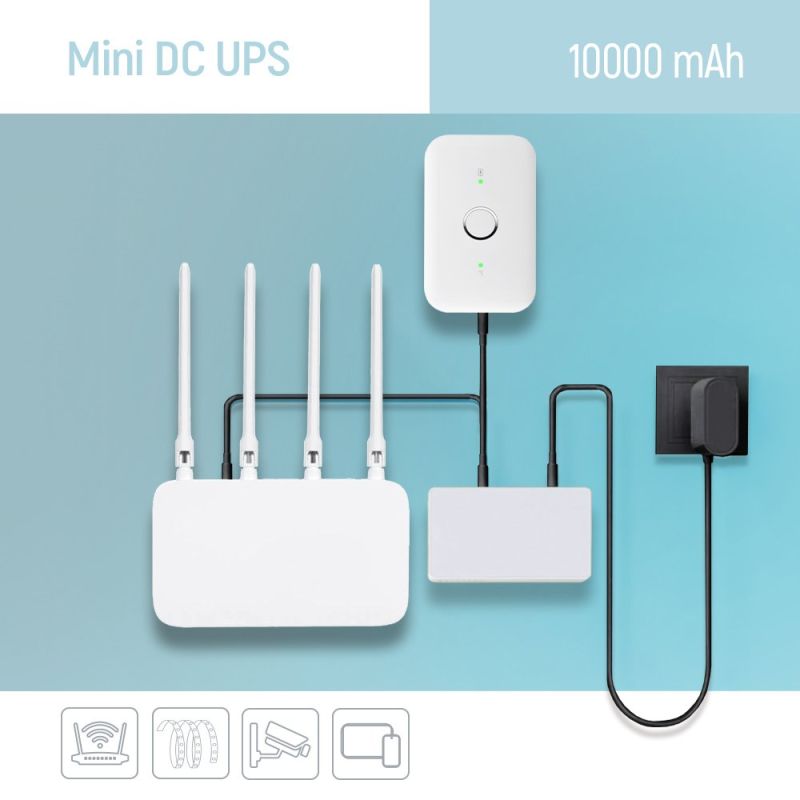 Джерело безперебійного живлення для роутерів/комутаторів ColorWay 10000mAh 21W DC 5V/9V/12V/24V (CW-PB100LI3WT)