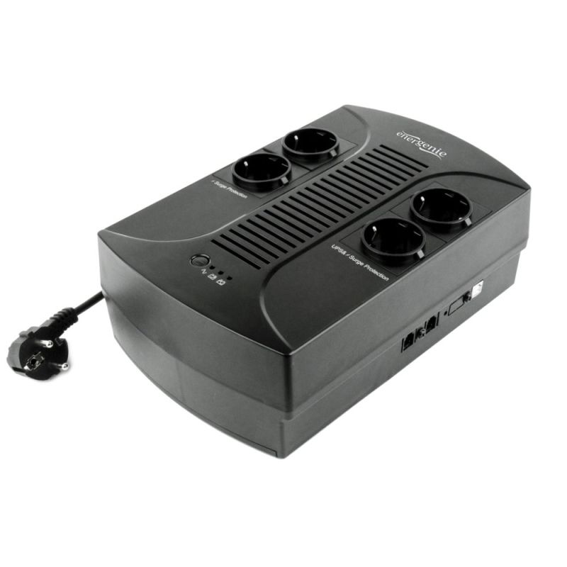 ИБП EnerGenie 650VA, Line Int., AVR, 4 x Schuko, пластик (EG-UPS-001)