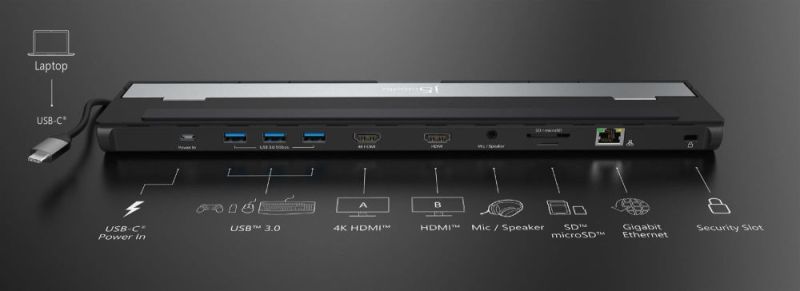 Док-станція J5create USB-C 10-в-1 (JCD542-N)