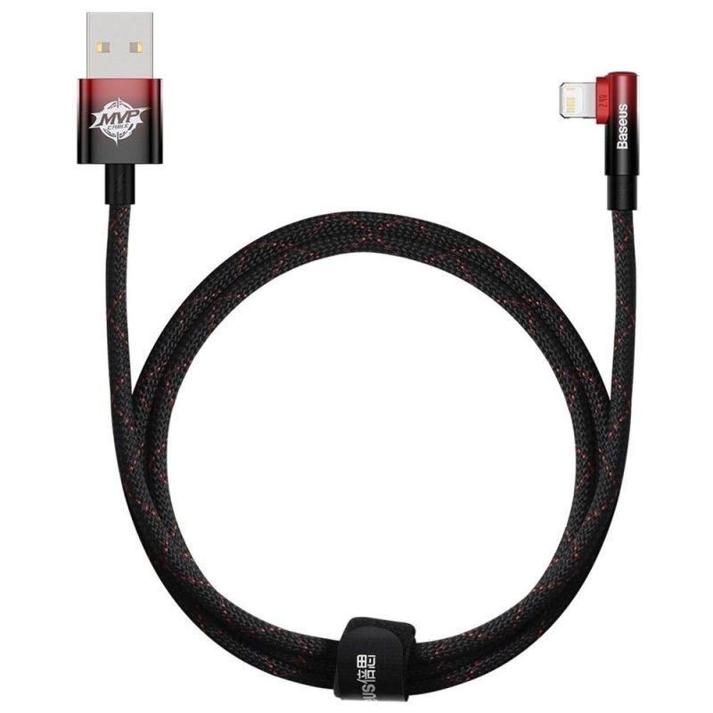 Кабель Baseus MVP 2 USB - Lightning (M/M), 2.4A, 1 м Black/Red (CAVP000020)
