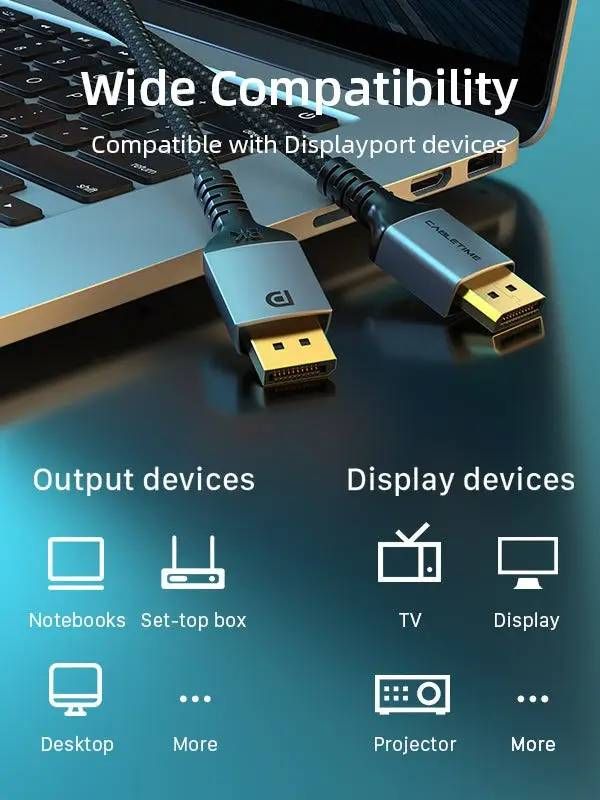 Кабель Cabletime DisplayPort - DisplayPort V 1.4 (M/M), 2 м Black (CD11L)