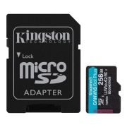 Карта пам`яті MicroSDXC   256GB UHS-I/U3 Class 10 Kingston Canvas Go! Plus R200/W160MB/s + SD-адаптер (SDCG4/256GB)
