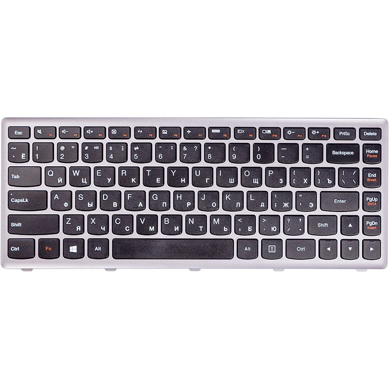Клавiатура для ноутбука LENOVO Z410, G400 чoрний, сірий фрейм (KB310768)